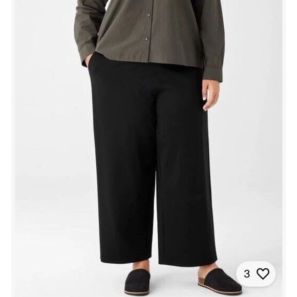 Eileen Fisher $218 Washable Flex Ponte Wide-Leg Pant In Ocean Blue 1X NEW - Picture 3 of 9